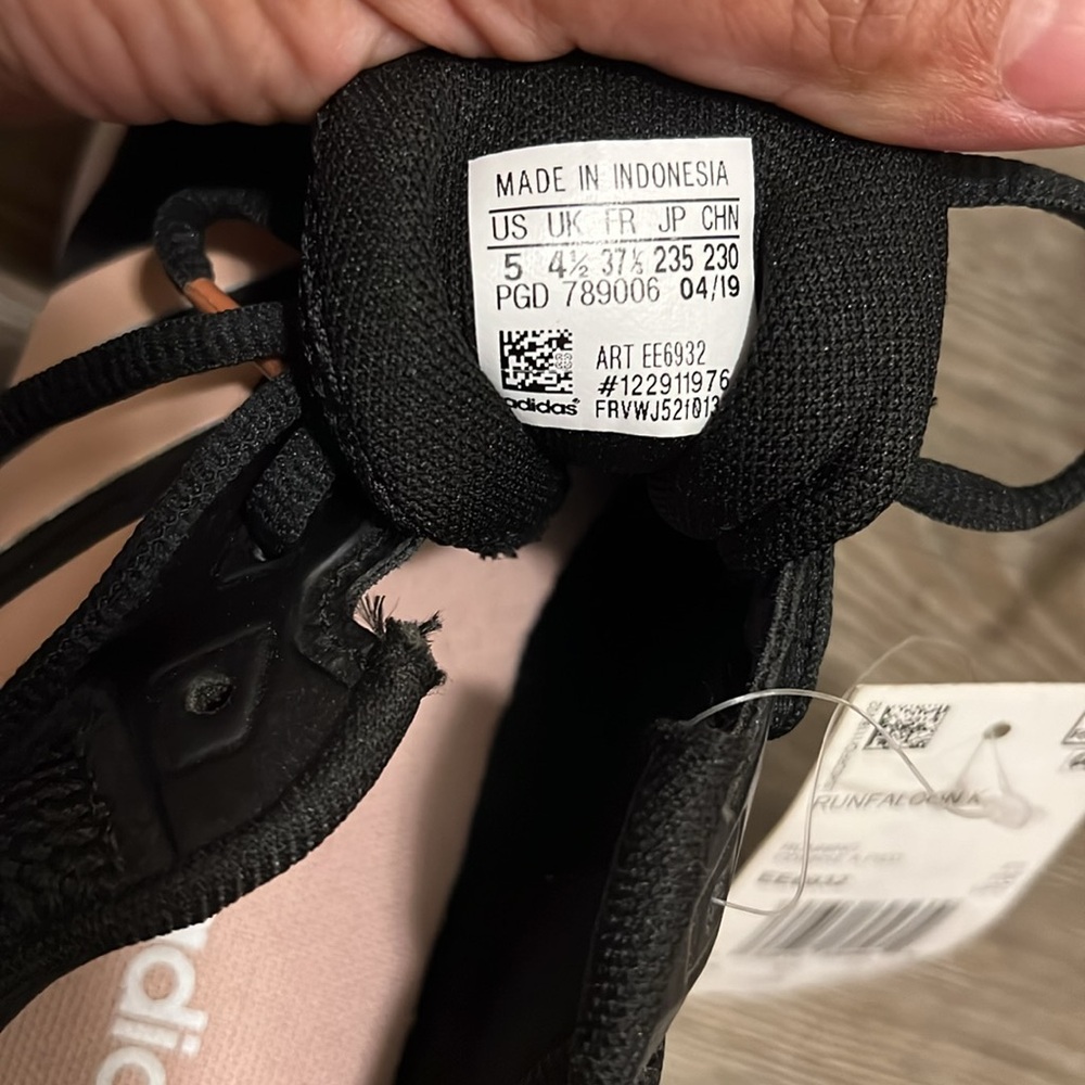 New Adidas Runfalcon EE6932 Black Pink Running Shoes Lace Up Low Top Women - Picture 7 of 11